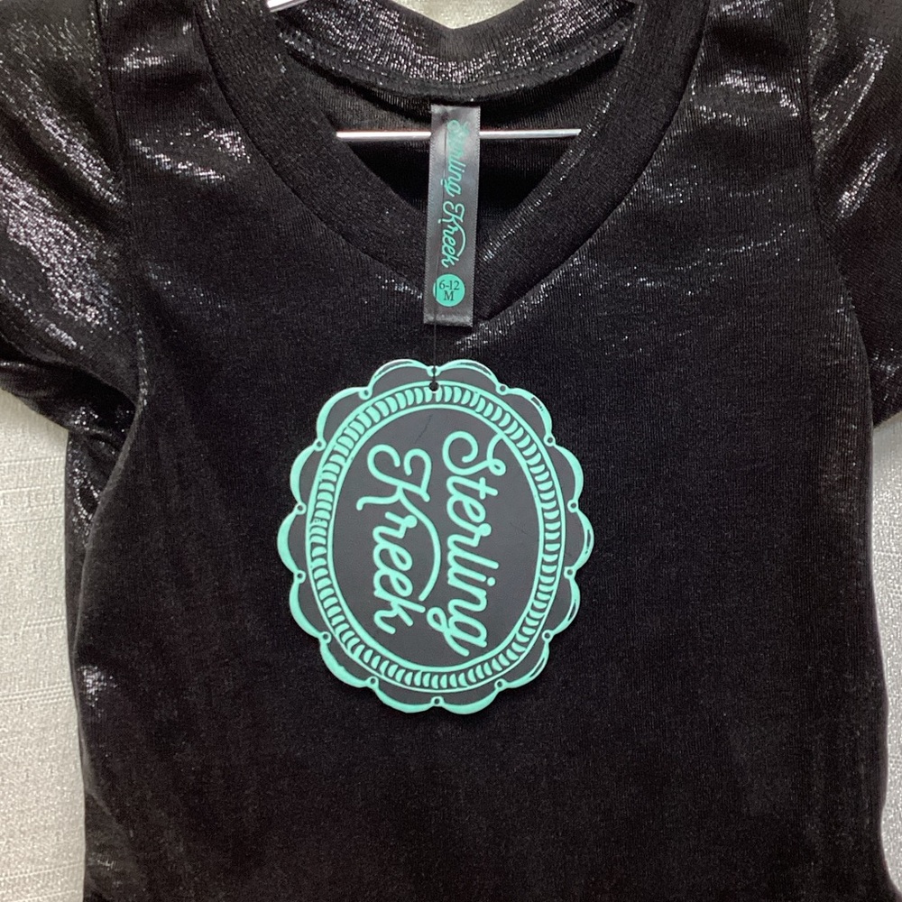 Shimmering Black Kids Short Sleeve Tee - Picture 2 of 2